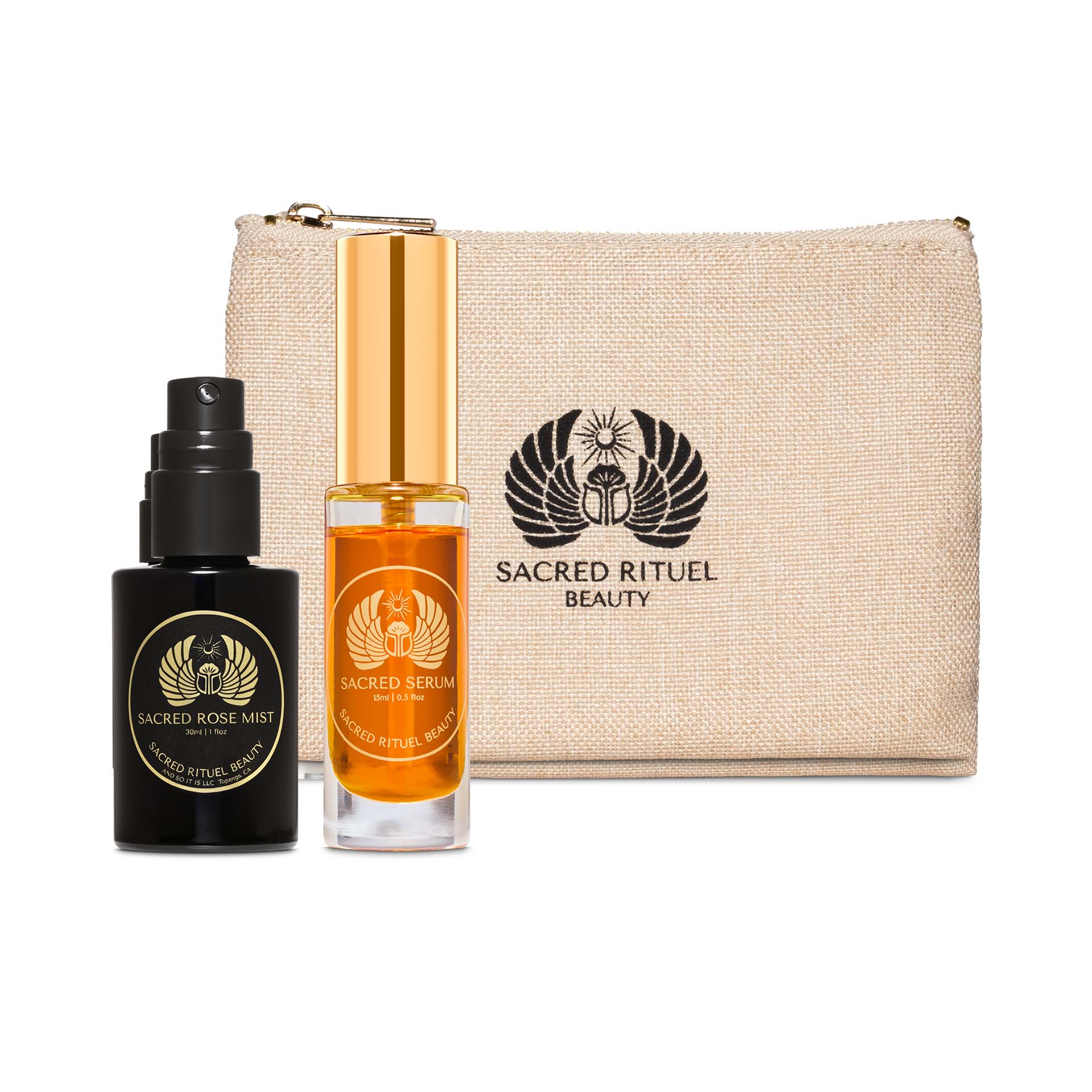SACRED TRAVEL SET Face Oil + Rose Toner – Curio by Fifth & Main